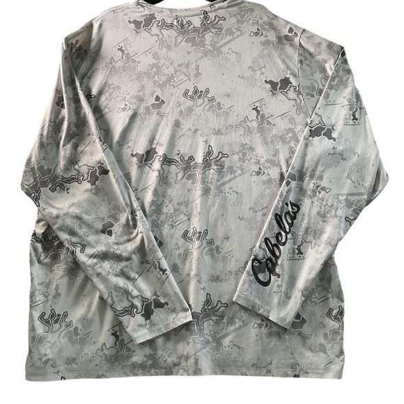 Cabela's Shirt Mens 3XL Gray Camo Long Sleeve Performance Hunting Fishing Logo - Picture 6 of 6